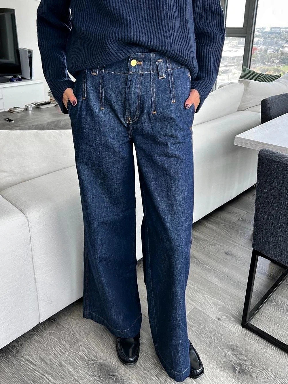 FRAME Adele Sailor Wide Leg Jeans Blue Waist 26